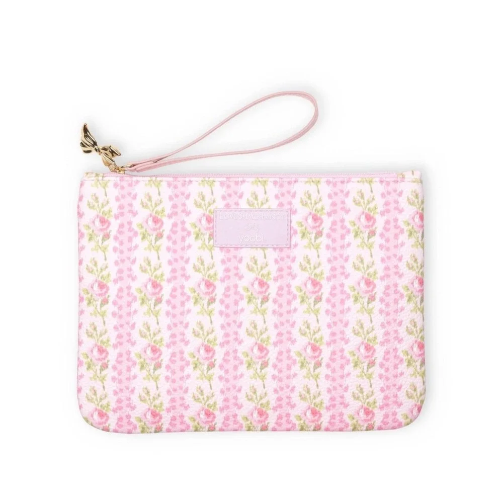 Love Shack Fancy Accessory‎ Pouch Pencil Case Blooming Heirloom Pink Floral NEW